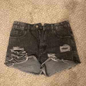 shein black jean shorts